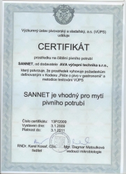 Certifikát Sannet